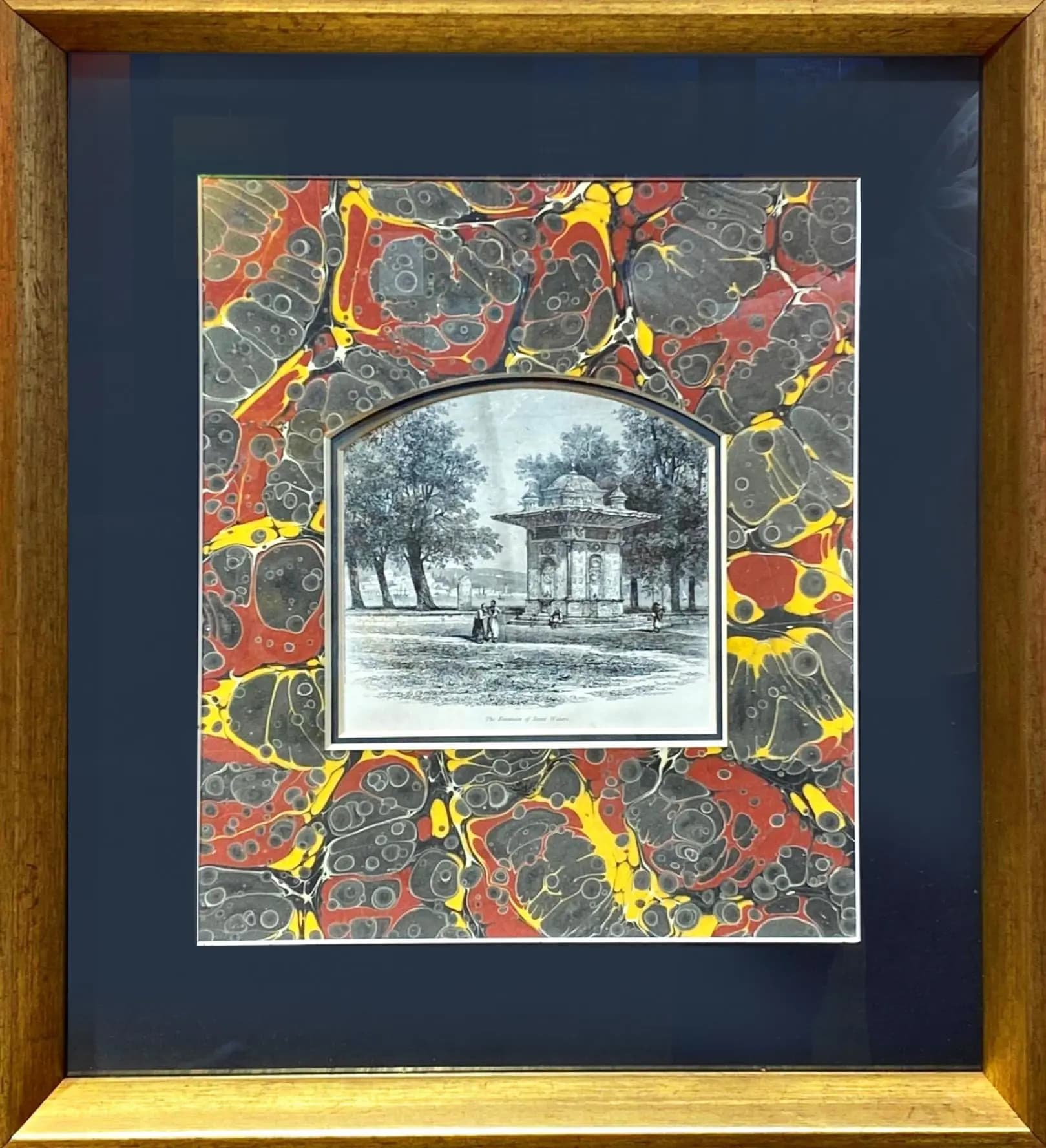 105- Gravürlü Ebru Tablo