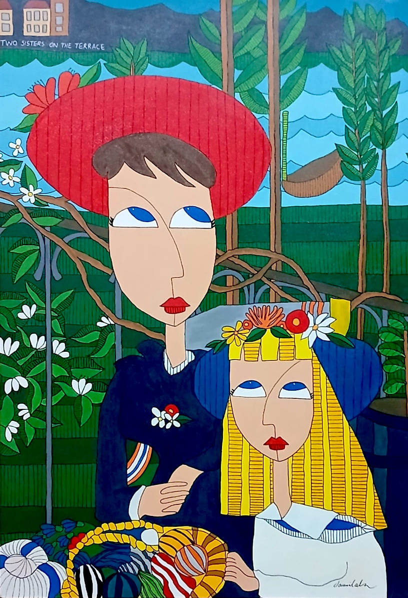 26- İki Kız Kardeş Terasta
