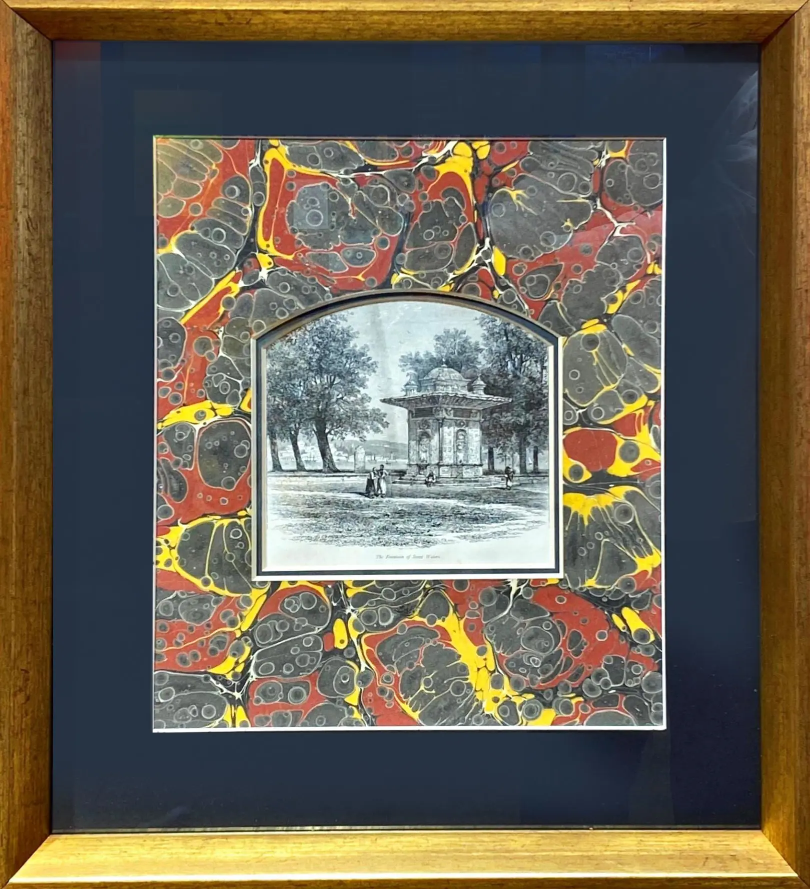 105- Gravürlü Ebru Tablo